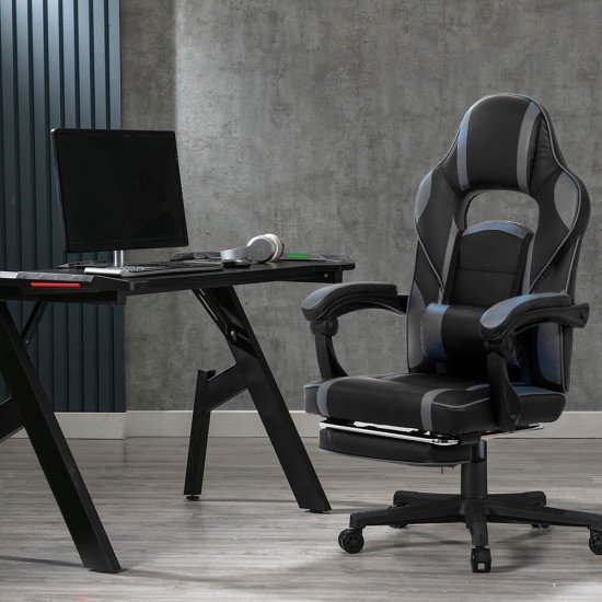 Scaun gaming cu suport de picioare OFF 302 gri Scaun gaming cu suport de picioare OFF 302 gri