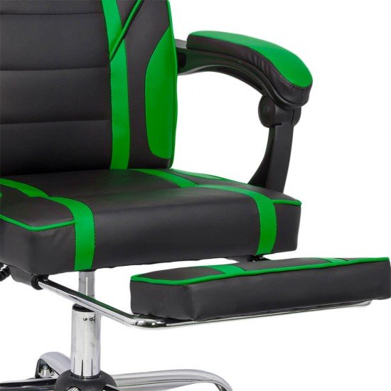 Gaming chair with footrest OFF 302 green