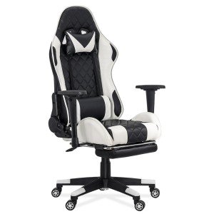Scaun gaming cu spatar rabatabil si cotiere reglabile OFF 307 alb Scaun gaming cu spatar rabatabil si cotiere reglabile OFF 307 alb
