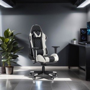 Scaun gaming cu spatar rabatabil si cotiere reglabile OFF 307 alb Scaun gaming cu spatar rabatabil si cotiere reglabile OFF 307 alb