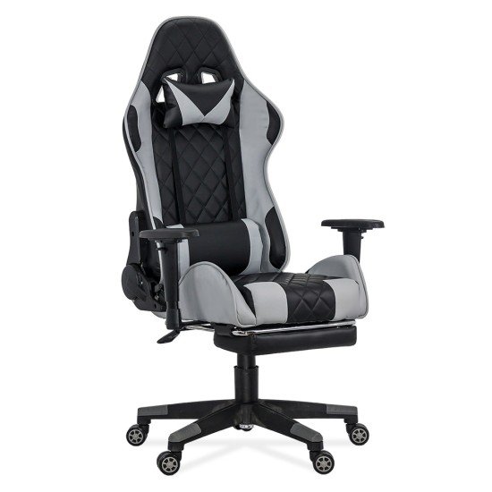 Scaun gaming cu spatar rabatabil si cotiere reglabile OFF 307 gri Scaun gaming cu spatar rabatabil si cotiere reglabile OFF 307 gri