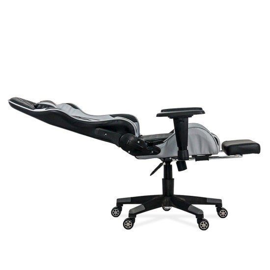 Scaun gaming cu spatar rabatabil si cotiere reglabile OFF 307 gri Scaun gaming cu spatar rabatabil si cotiere reglabile OFF 307 gri