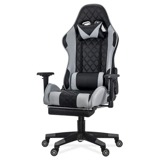 Scaun gaming cu spatar rabatabil si cotiere reglabile OFF 307 gri Scaun gaming cu spatar rabatabil si cotiere reglabile OFF 307 gri