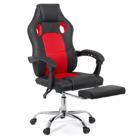 Office gaming chair with footrest OFF 3091 red