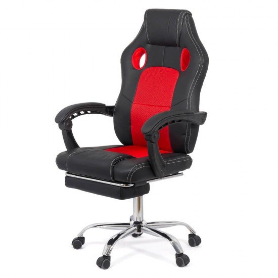 Office gaming chair with footrest OFF 3091 red