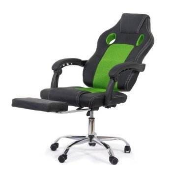 Scaun de gaming verde din piele ecologică OFF 3091