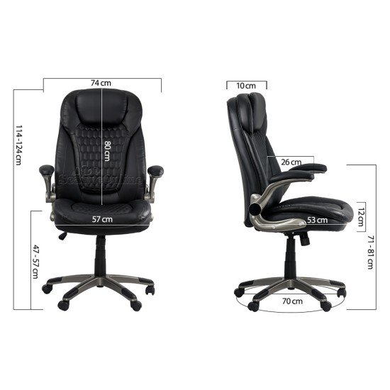 Scaun directorial cu arcuri rezistent 130 KG OFF 320 negru