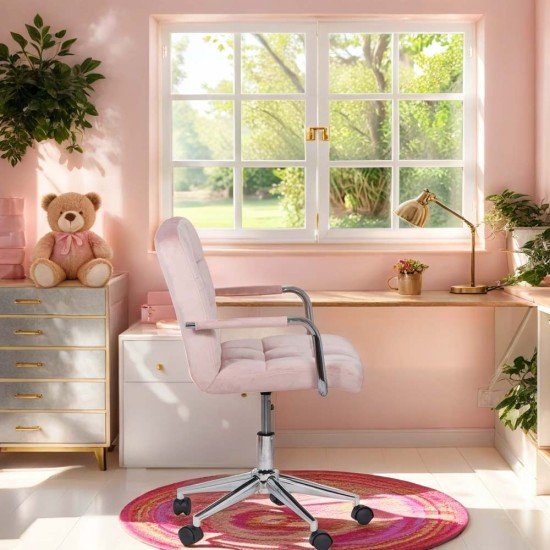Modern velvet office chair for children OFF 328V pink