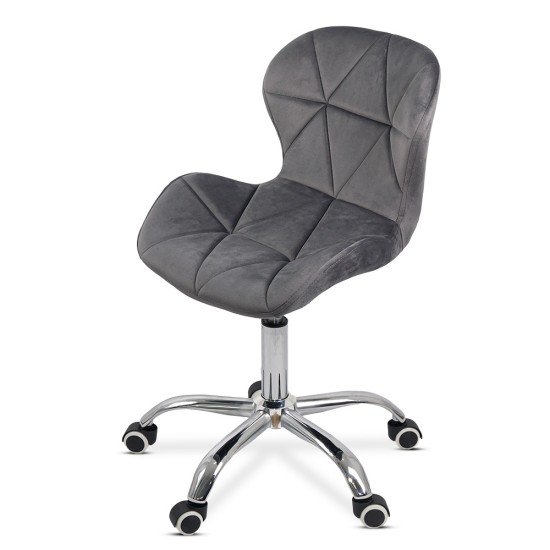 Swivel and height-adjustable velvet office chair OFF 334 gray