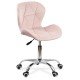 Scaun de birou din catifea rotativ OFF 334 roz Scaun de birou din catifea rotativ OFF 334 roz