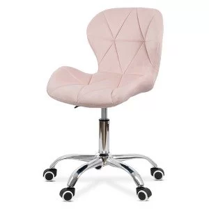 Scaun de birou din catifea rotativ OFF 334 roz