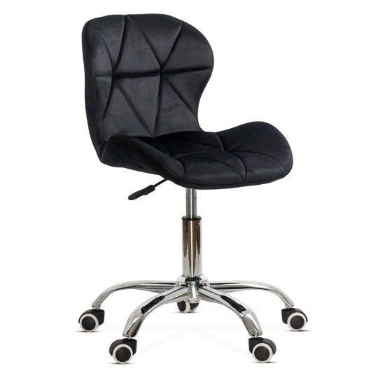 Black velvet office chair, swivel OFF 334