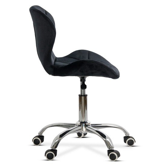 Black velvet office chair, swivel OFF 334