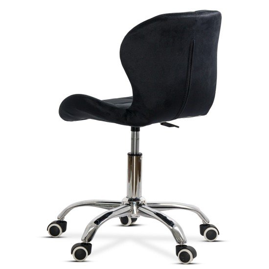 Black velvet office chair, swivel OFF 334