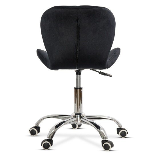 Black velvet office chair, swivel OFF 334