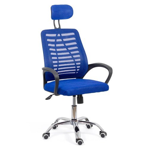 Scaun de birou din mesh cu tetiera OFF 335 albastru scauneonline.ro imagine noua 2022