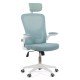 Ergonomic office chair with high back, lumbar support and folding armrests OFF 336 blue