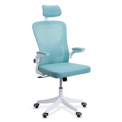 Scaun de birou ergonomic cu spatar inalt, suport lombar si cotiere rabatabile OFF 336 bleu Scaun de birou ergonomic cu spatar inalt, suport lombar si cotiere rabatabile OFF 336 bleu