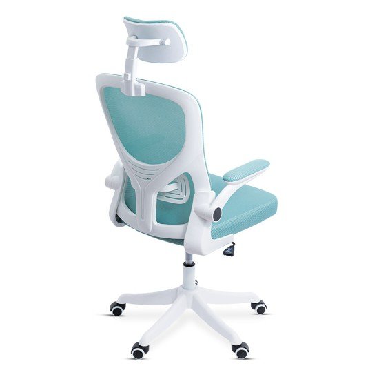 Scaun de birou ergonomic cu spatar inalt si cotiere rabatabile OFF 336 bleu
