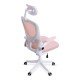 Scaun de birou ergonomic cu spatar inalt, suport lombar si cotiere rabatabile OFF 336 roz