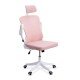 Scaun de birou ergonomic cu spatar inalt, suport lombar si cotiere rabatabile OFF 336 roz
