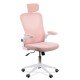 Ergonomic office chair with high back, lumbar support and folding armrests OFF 336 pink