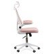 Scaun de birou ergonomic cu spatar inalt, suport lombar si cotiere rabatabile OFF 336 roz