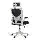 Scaun de birou negru ergonomic cu suport lombar si tetiera reglabila OFF 336