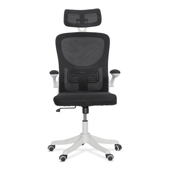 Scaun de birou negru ergonomic cu suport lombar si tetiera reglabila OFF 336