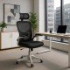 Scaun de birou negru ergonomic cu suport lombar si tetiera reglabila OFF 336