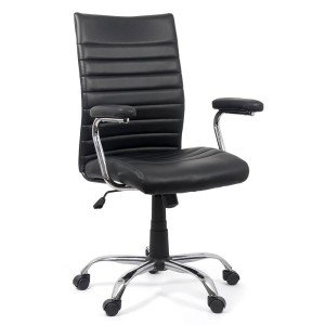 Office chair in ecological leather OFF 338 black Office chair in ecological leather OFF 338 black
