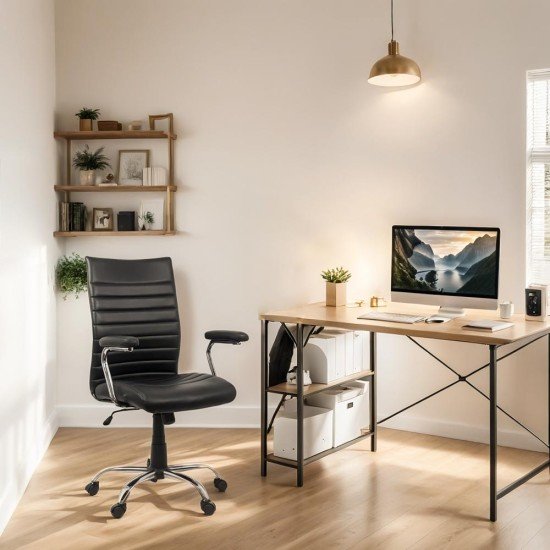 Office chair in ecological leather OFF 338 black