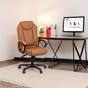 Scaun ergonomic de birou din piele ecologica OFF 356 bej