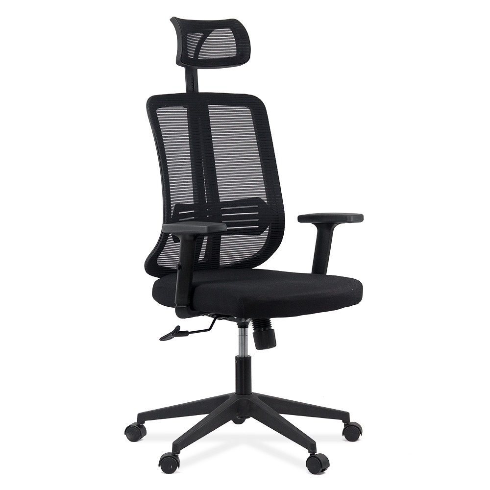 Scaun ergonomic de birou din plasă neagră, cu tetieră și brațe reglabile off 402 negru