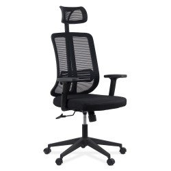 Scaun ergonomic de birou din plasă neagră, cu tetieră și brațe reglabile OFF 402 negru Scaun ergonomic de birou din plasă neagră, cu tetieră și brațe reglabile OFF 402 negru