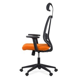 Scaun ergonomic de birou din plasă neagră, cu tetieră și brațe reglabile OFF 402 portocaliu Scaun ergonomic de birou din plasă neagră, cu tetieră și brațe reglabile OFF 402 portocaliu