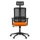Scaun ergonomic de birou din plasă neagră, cu tetieră și brațe reglabile OFF 402 portocaliu