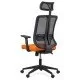 Scaun ergonomic de birou din plasă neagră, cu tetieră și brațe reglabile OFF 402 portocaliu