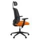 Scaun ergonomic de birou din plasă neagră, cu tetieră și brațe reglabile OFF 402 portocaliu