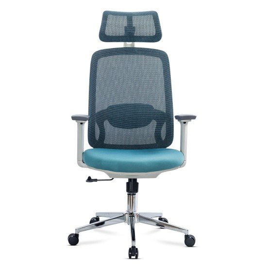 Scaun ergonomic de birou OFF 403 bleu din mesh cu brate reglabile 3D