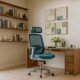 Scaun ergonomic de birou OFF 403 bleu din mesh cu brate reglabile 3D