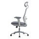 Scaun ergonomic de birou OFF 403 gri din mesh cu tetiera si suport lombar reglabile