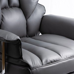 Scaun directorial gri din piele ecologica cu suport pentru picioare OFF 413