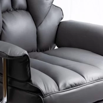 Scaun directorial gri din piele ecologica cu suport pentru picioare OFF 413