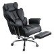 Black executive chair OFF 413 made of eco-leather with footrest