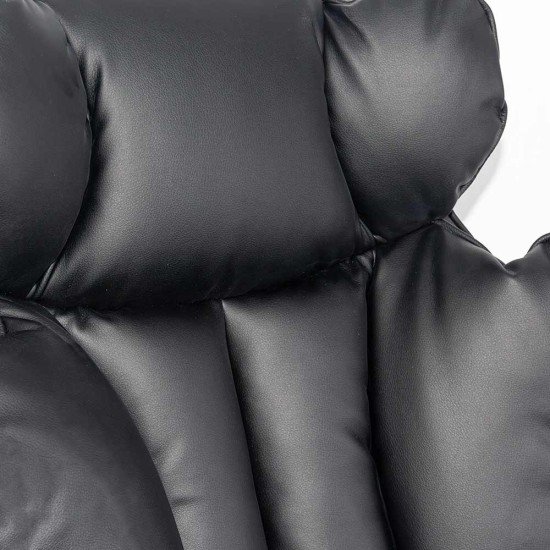 Black executive chair OFF 413 made of eco-leather with footrest