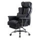 Black executive chair OFF 413 made of eco-leather with footrest