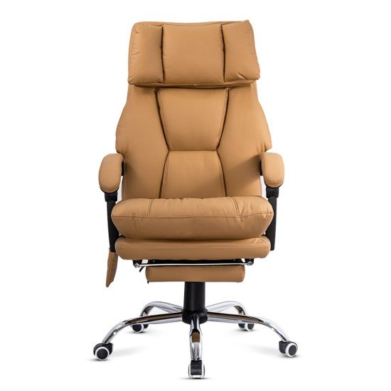 Scaun de birou cu masaj din piele ecologică și cu încălzire OFF 414 bej