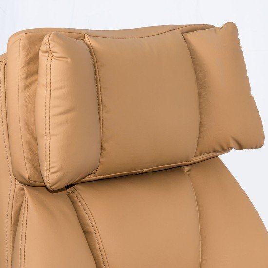 Scaun de birou cu masaj din piele ecologică și cu încălzire OFF 414 bej