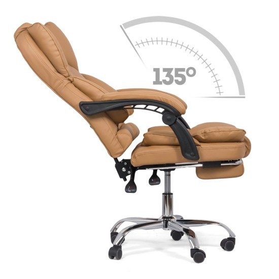 Scaun directorial bej OFF 415 – ergonomic, rabatabil, confort premium